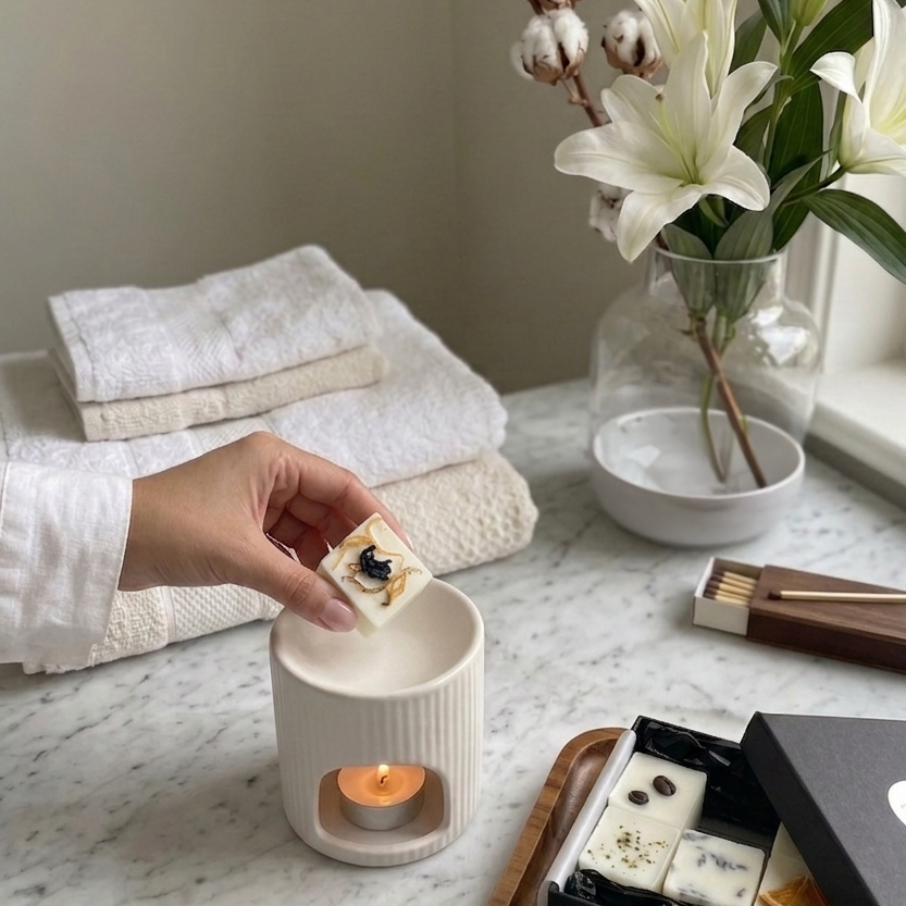 Fondant Nouvel Élan avec coton et fleurs - Aja Home Fragrances