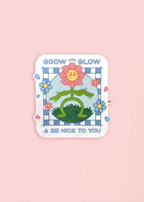 Sticker Grow and Glow – Bimbam Studio, coloris bleu