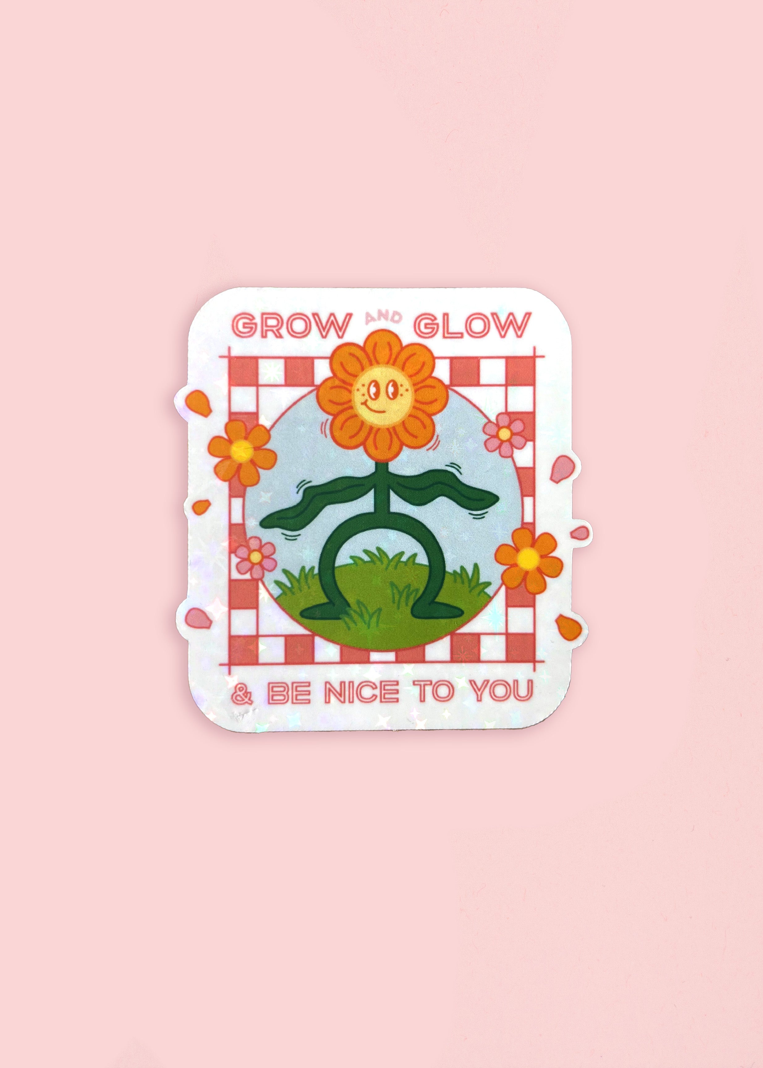 Sticker Grow and Glow – Bimbam Studio, coloris orange