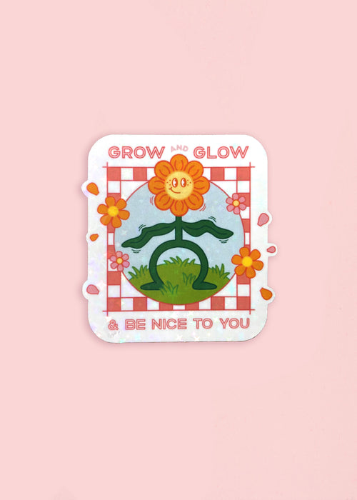 Sticker Grow and Glow – Bimbam Studio, coloris orange