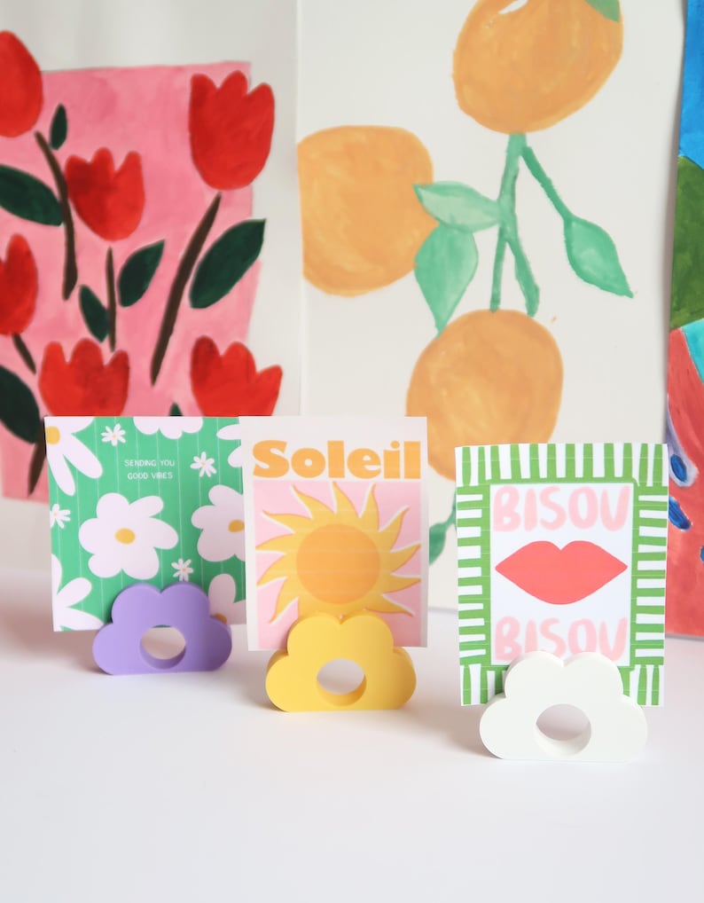 Porte-photo fleur Polaroid jaune - Mimiarthome