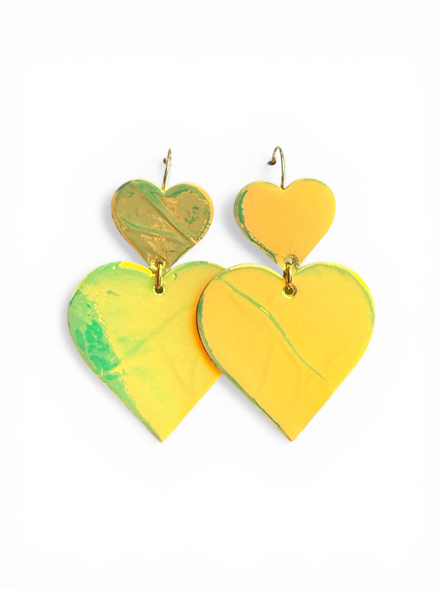 Boucles Amour Jaune Holographique – Cuir