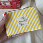 Mini trousse rayée jaune