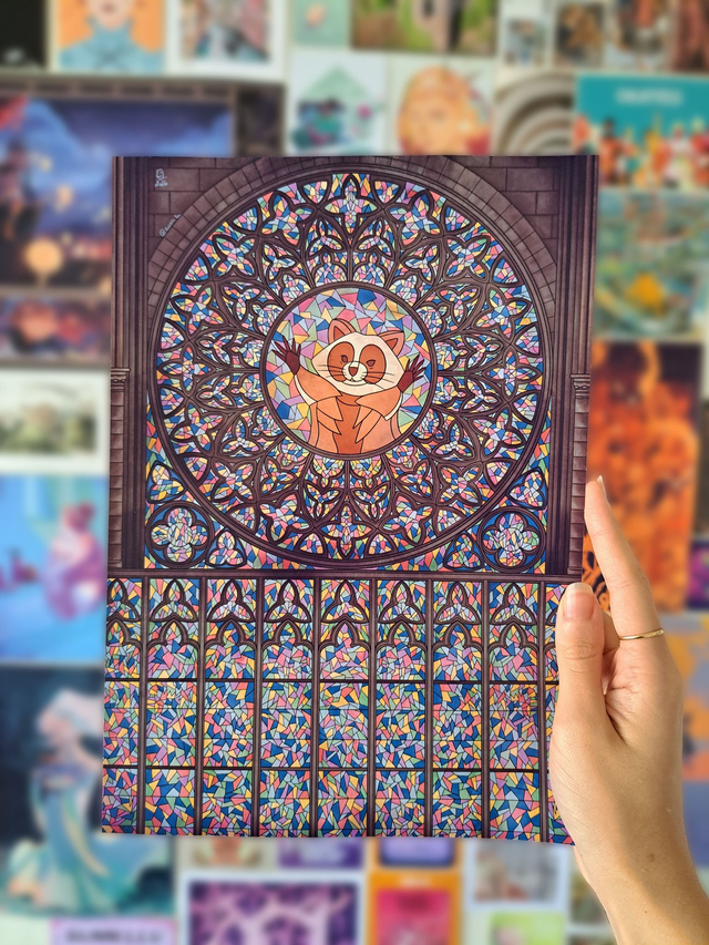 Print A5 Raccoon en Verre - sunni.llu