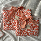 Pochette à livre léopard corail petit modèle