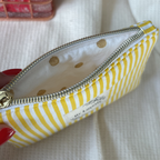 Mini trousse rayée jaune