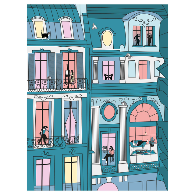 Affiche A4 — Façade de nuit - Aude Bernardet