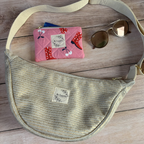 Sac demi lune velours doré
