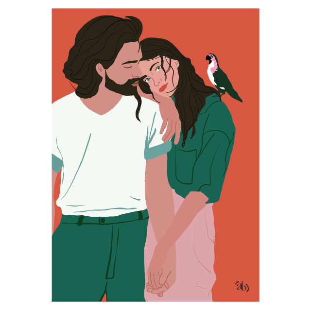 Affiche A4 — Les amoureux - Aude Bernardet