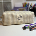 Trousse à crayons velours doré