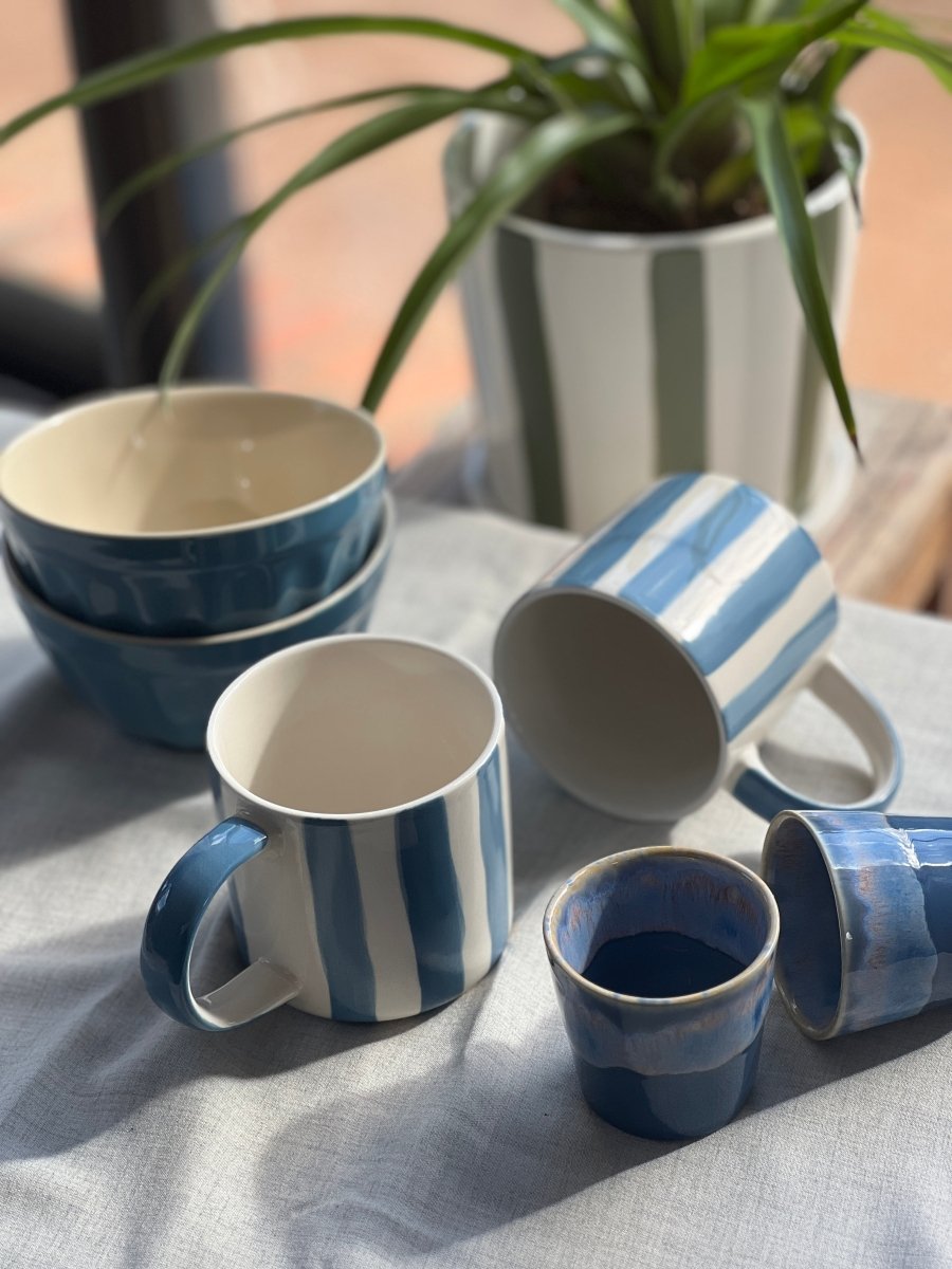 STRIPE Mug bleu