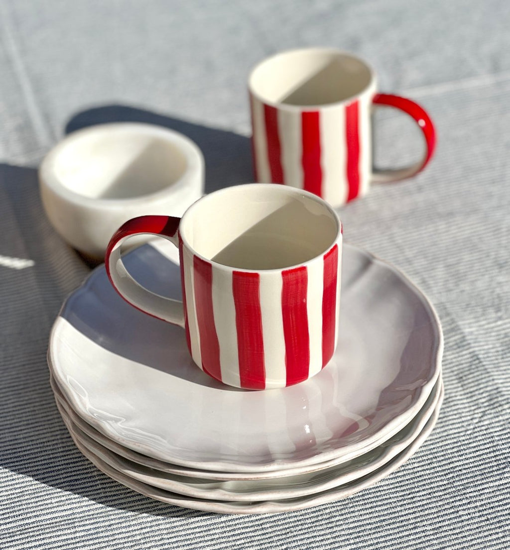 STRIPE Mug rouge