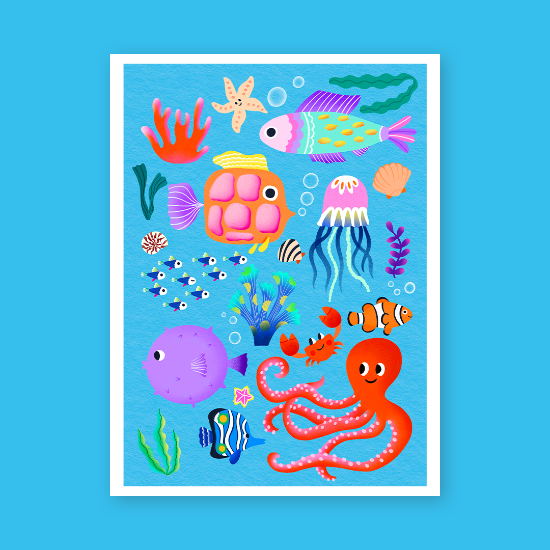 Affiche Poissons - Atelier Lune