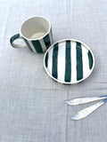 STRIPE Tasse et sous tasse vert