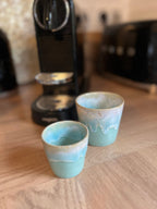 Tasse CAPRICE vert d'eau format lungo en grès fin - B&Inside