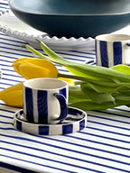 STRIPE Tasse et sous tasse bleu