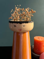 Vase personnage MISS rayé orange - B&Inside