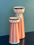 Vase personnage MISS rayé orange - B&Inside